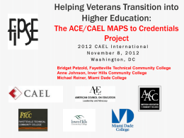 Helping Veterans Transition into Higher Education: The ACE