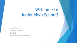 Welcome to Junior High School!
