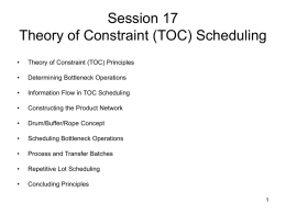 Theory of Constraint (OPT) Scheduling