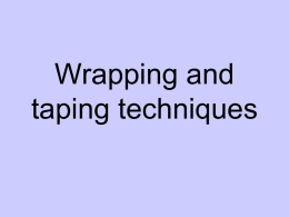 Wraps and taping techniques - Jefferson Township Public