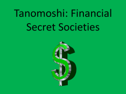 Tanomoshi: Financial Secret Societies