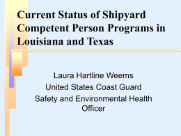 Current Status of Shipyard Competent Person Programs in
