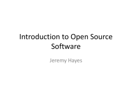Introduction to Open Source Software