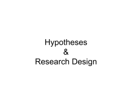 Hypotheses & Research Design