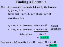 Unit 1 Outcome 4 Recurrence Relations