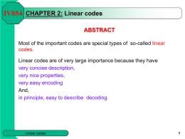 CHAPTER 2: Linear codes