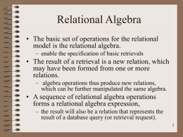 Relational Algebra - Dr. Hong-Mei Chen