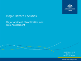 Major Hazard Facilities - Major accident identification