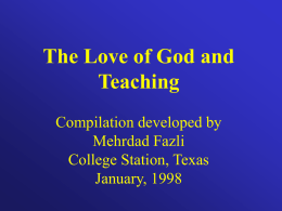 Consecration, love, teaching
