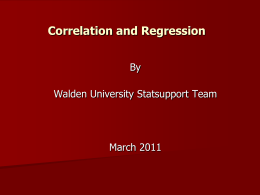 Correlation and Regression - Writing Center