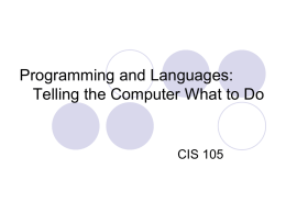 Chapter 15: Programming Languages