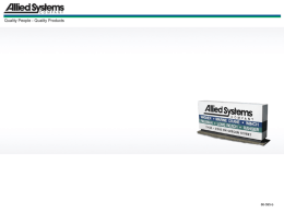 Allied's Product Lines - Allied Systems Company