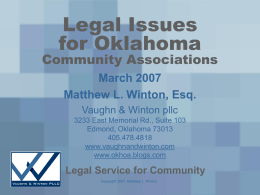Legal Issues for Oklahoma Homeowner Associations