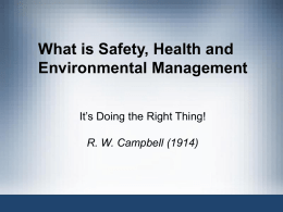 What is Safety, Health and Environmental Management