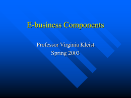 E-business Components - West Virginia University