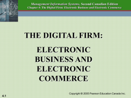 Ch 4. The Digital Firm: E- Business and e