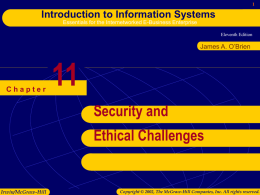 Chapter 11: Security & Ethical Challenges of e