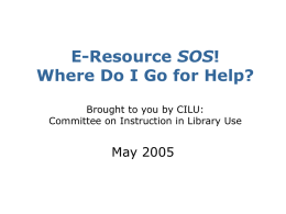 E-Resource SOS! - Harvard University Library