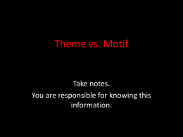 Theme vs. Motif