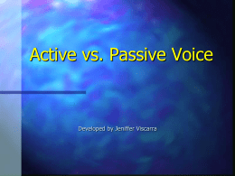 Active vs. Passive Voice: