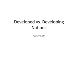 Developed vs. Developing Nations