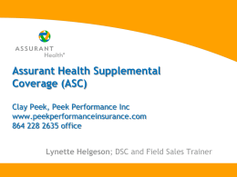 Assurant Health Supplemental Coverage (ASC)