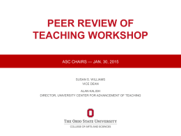 PEER REVIEW OFTEACHING WORKSHOP