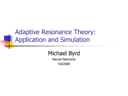 Adaptive Resonance Theory: Application and Simulation