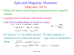Spin and Magnetic Mon\ments