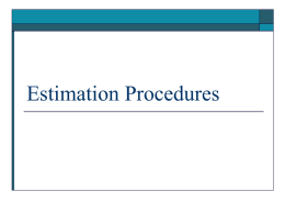 Estimation Procedures - Karen A. Donahue, Ph.D.
