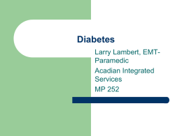 Diabetes - EMTS Gulf Coast