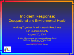 Chemical Terrorism: Public Health Response