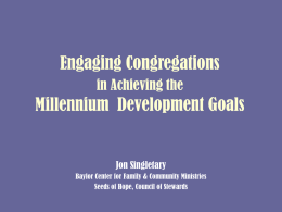 Engaging Congregations in Achieving the Millennium