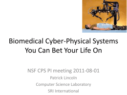 Biomedical Cyber-Physical Systems You Can Bet Your Life On