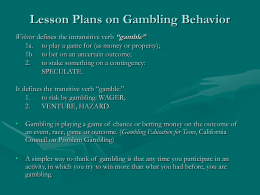 Lesson Plans on Gambling Behavior