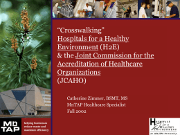 Crosswalking” Hospitals for a Healthy Environment (H2E