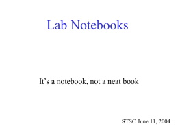 Lab Notebooks - Louisiana State University