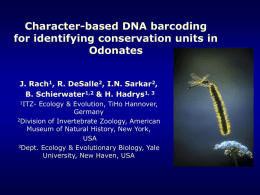 Character-based DNA barcoding for identifying conservation