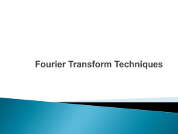 14. Fourier Transform Techniques