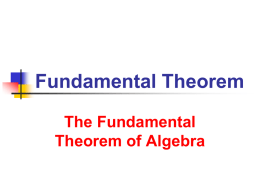 The Fundamental Theorem