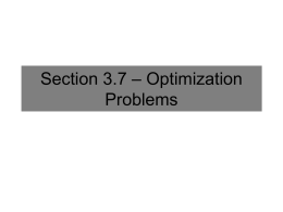 Section 3.7 – Optimization Problems