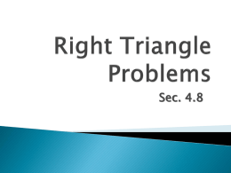 Right Triangle Problems - Northland Preparatory Academy