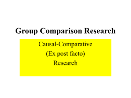 Causal-comparative (ex post facto) research