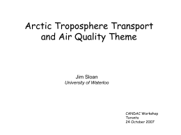 Arctic Troposphere Transport and Air Quality