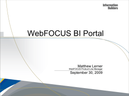 WebFOCUS BI Portal - Information Builders