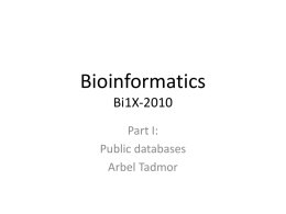 Bioinformatics Bi1X-2010 - Rob Phillips Group: Physical