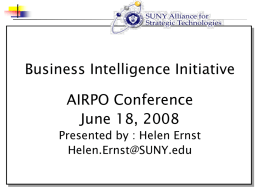 SUNY Business Intelligence Initiative