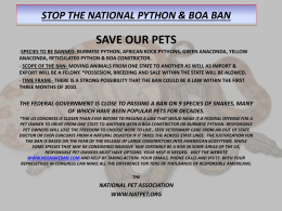 STOP THE NATIONAL PYTHON & BOA BAN