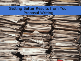 Getting Better Results from Your Proposal Writing