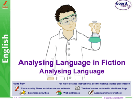 Analysing Language in Fiction